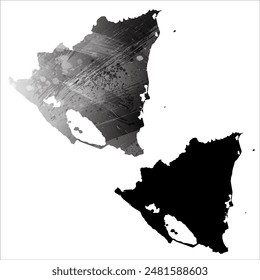 Mapa de Vector detallado. Nicaragua.