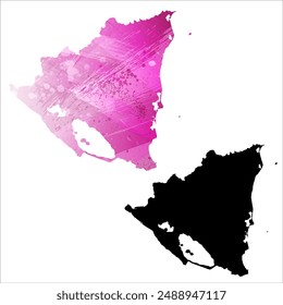 Mapa de Vector detallado. Nicaragua.