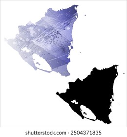 Alto mapa de Vector detallado. Nicaragua.
