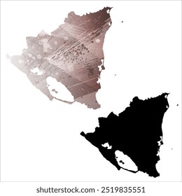 Detaillierte Vektorkarte mit hoher Auflösung. Nicaragua.