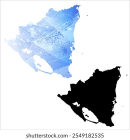 High detailed vector map. Nicaragua.