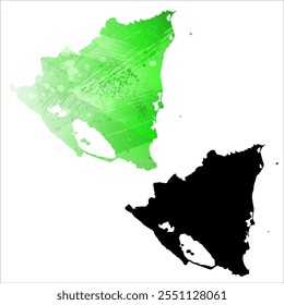 High detailed vector map. Nicaragua.
