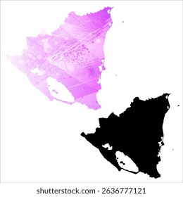 High detailed vector map. Nicaragua.