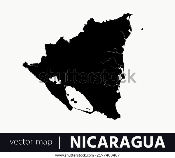 High Detailed Vector Map Nicaragua Stock Vector (Royalty Free ...