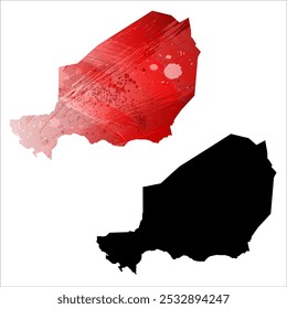 Alto mapa de Vector detallado. Níger.