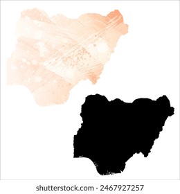 Mapa de Vector detallado. Nigeria.