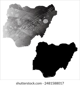 Detaillierte Karte der Vektorgrafik. Nigeria.