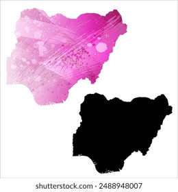 High detailed vector map. Nigeria.