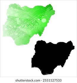 High detailed vector map. Nigeria.