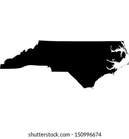 High detailed vector map - North Carolina 