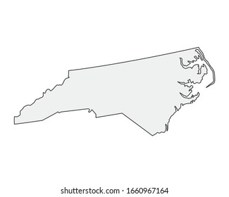 High detailed vector map. North Carolina USA state.