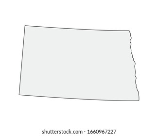 High detailed vector map. North Dakota USA state.