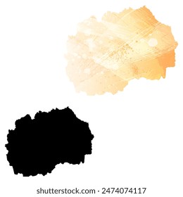 High detailed vector map. North Macedonia.
