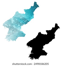 High detailed vector map. North Korea.