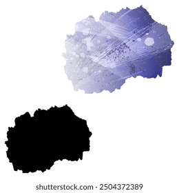 Alto mapa de Vector detallado. Macedonia del Norte.