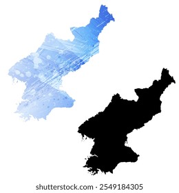 High detailed vector map. North Korea.