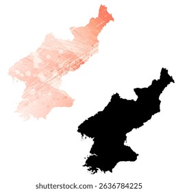 High detailed vector map. North Korea.
