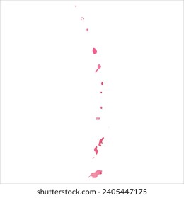 High detailed vector map. Northern Mariana Islands. Watercolor style. Amaranth red color.