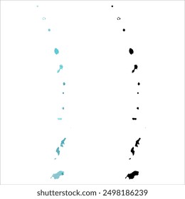 Alto mapa de Vector detallado. Islas Marianas del Norte.