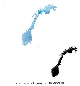 Mapa vetorial altamente detalhado. Noruega.