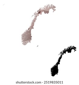 Mapa vetorial altamente detalhado. Noruega.