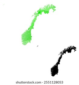 Mapa vetorial altamente detalhado. Noruega.