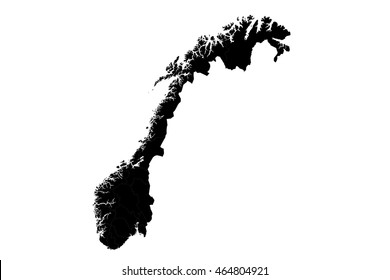 High detailed vector map norway