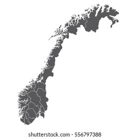 High detailed vector map - Norway