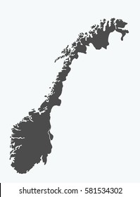 High detailed vector map - Norway