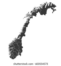 High detailed vector map - Norway