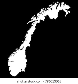 High detailed vector map - Norway