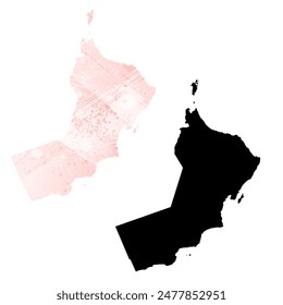 Mapa de Vector detallado. Omán.