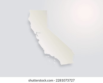 High detailed vector map on a gray background. California map