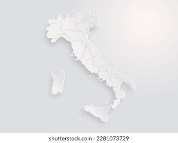 High detailed vector map on a gray background. Italy map