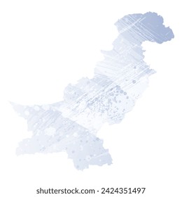 Mapa vectorial detallado. Pakistán. Estilo acuarela. Color perenne. Color pastel lila. Delicado púrpura.
