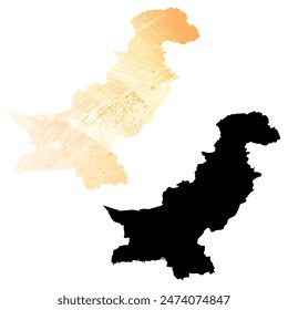 Mapa de Vector detallado. Pakistán.