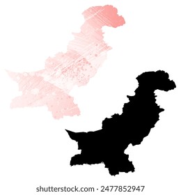 High detailed vector map. Pakistan.