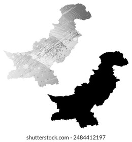 Mapa de Vector detallado. Pakistán.