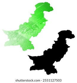 High detailed vector map. Pakistan.