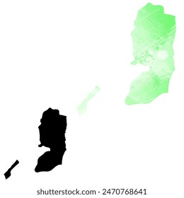 High detailed vector map. Palestine.