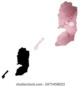 High detailed vector map. Palestine.
