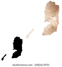 High detailed vector map. Palestine.