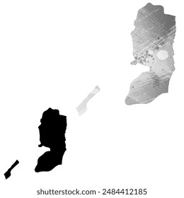High detailed vector map. Palestine.