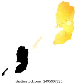 High detailed vector map. Palestine.