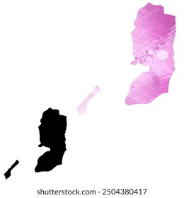 High detailed vector map. Palestine.