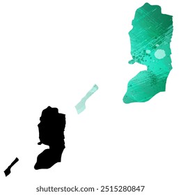 High detailed vector map. Palestine.