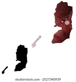 Alto mapa de Vector detallado. Palestina.