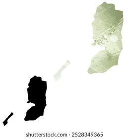 High detailed vector map. Palestine.