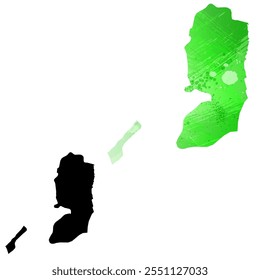 High detailed vector map. Palestine.