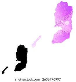 High detailed vector map. Palestine.